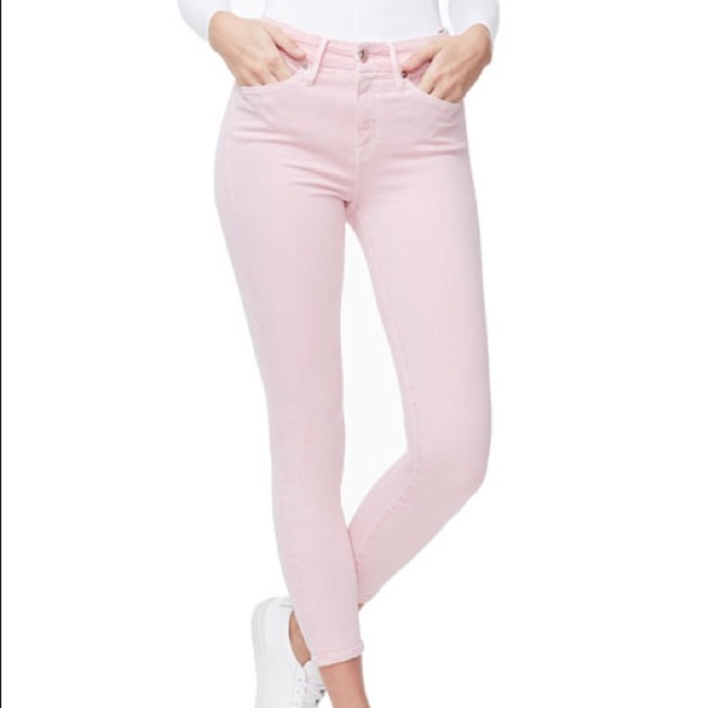 Good American size 0 dropped pink jeans